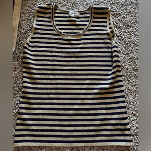 Annabell Gold And Navy Tank Top